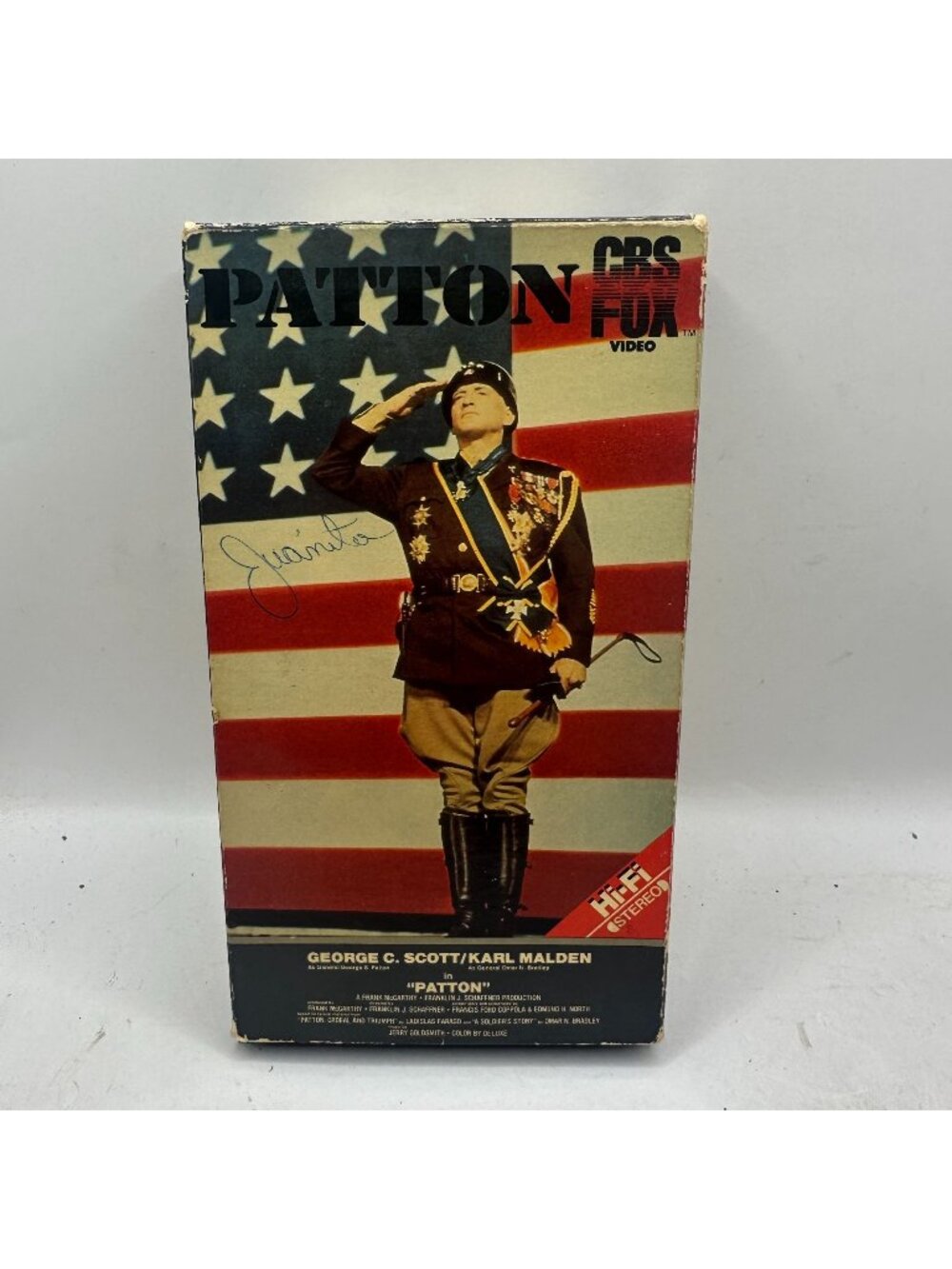 Patton VHS 1976 CBS/Fox Video George C. Scott Karl Malden Hi-Fi Stereo